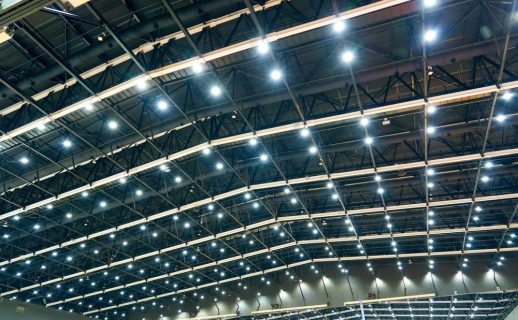 Scattered,Dot,Directional,Led,Lights,On,Rails,Under,The,Ceiling